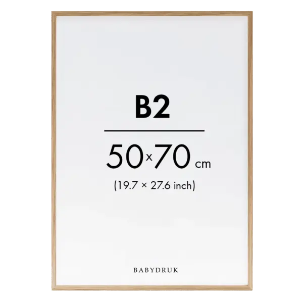 Birth poster frame oak b2