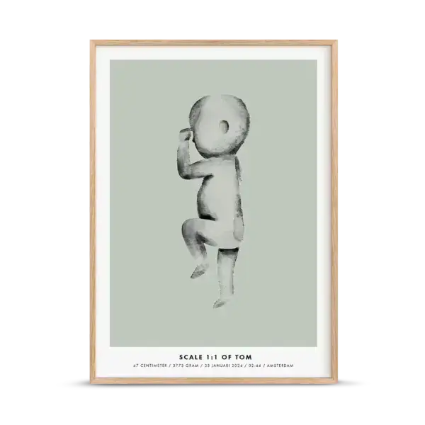Birth poster aquarel green