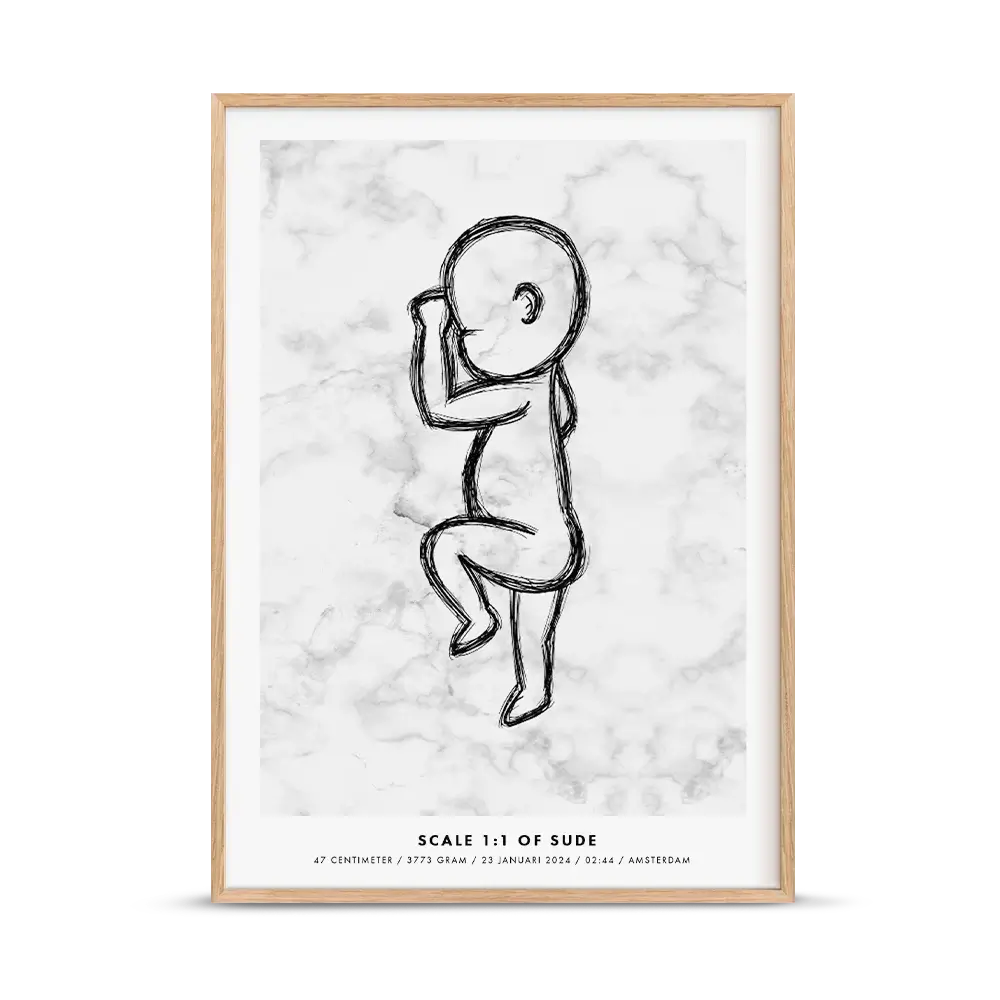 Birth poster marble