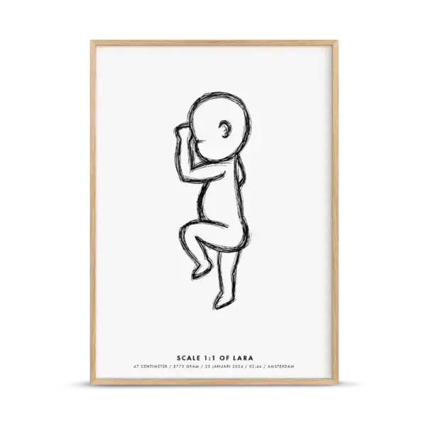 Birth poster white