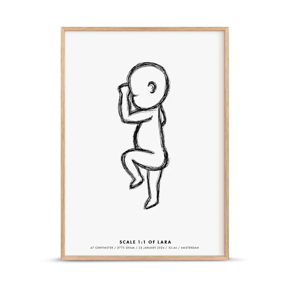 Birth poster white