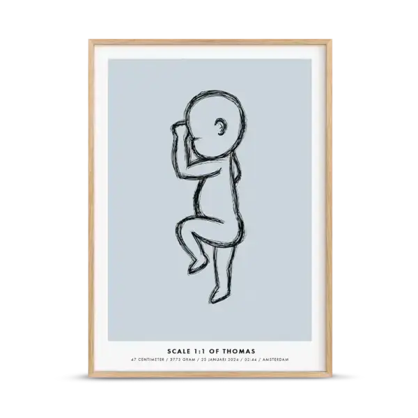 Birth poster blue