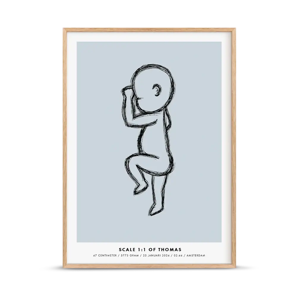 Birth poster blue