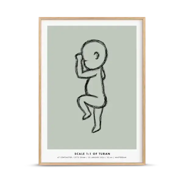 Birth poster green