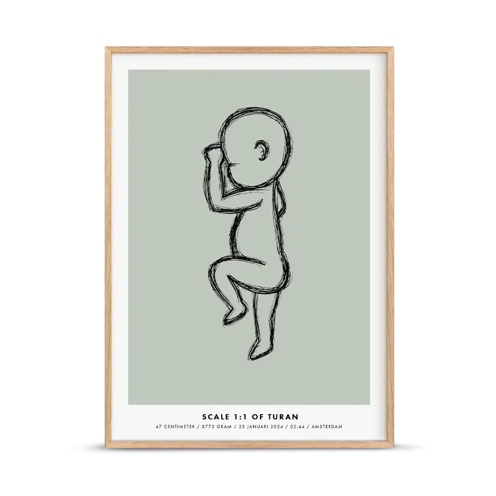 Birth poster green
